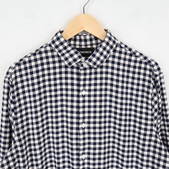 Bonobos Men's Standard Fit Soft Cotton Gingham Plaid Button Down Shirt Sz L Long - Picture 1 of 6